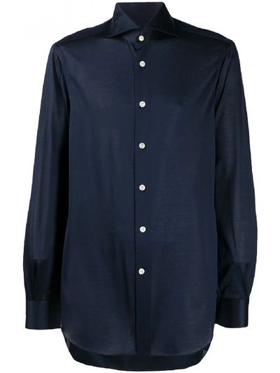 Shop Kiton Cotton Shirt In Blue