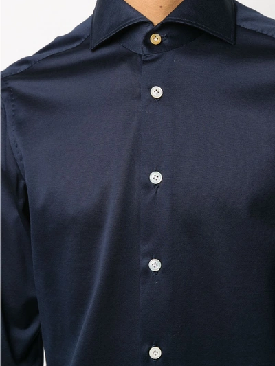 Shop Kiton Cotton Shirt In Blue