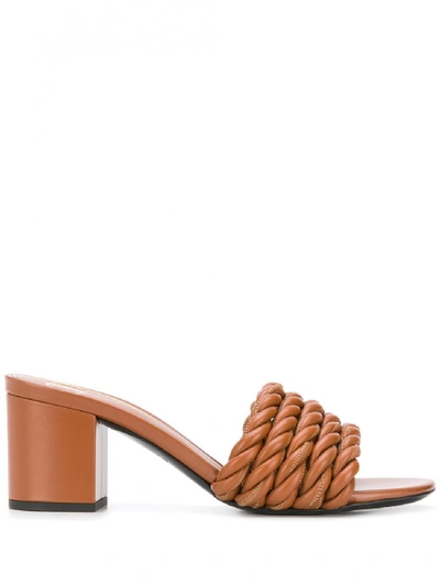 Shop Valentino Leather Sandals In Brown