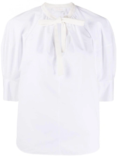 Shop Chloé Cotton Shirt In White