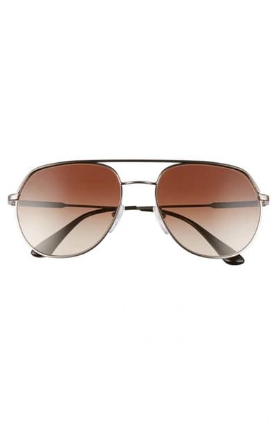 Shop Prada 57mm Gradient Aviator Sunglasses In Gunmetal/ Dark Gradient