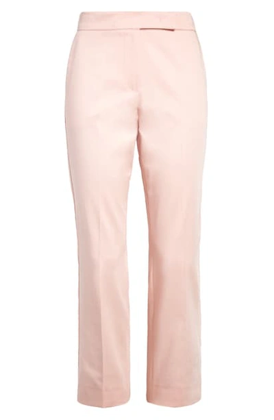 Shop Max Mara Luana High Waist Stretch Cotton Crop Pants In Pink