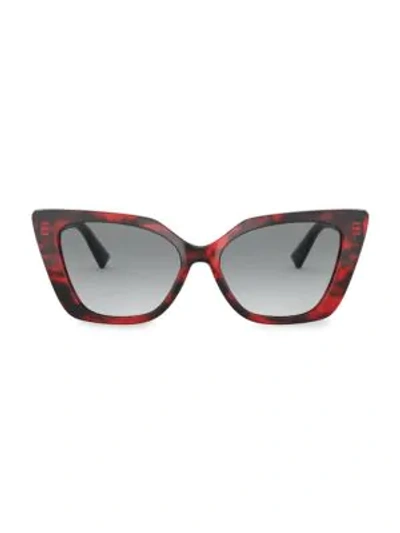 Shop Valentino 56mm Cat Eye Sunglasses In Red Havana