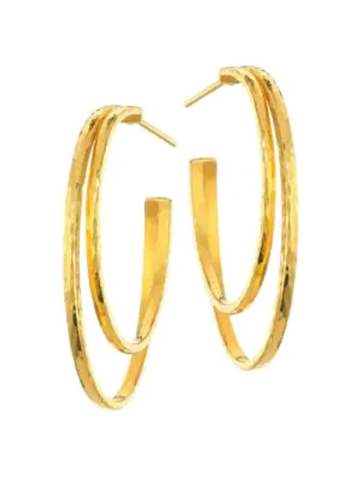 Shop Gurhan Women's Hoopla 22k Yellow Gold Oval Double Hoop Earrings