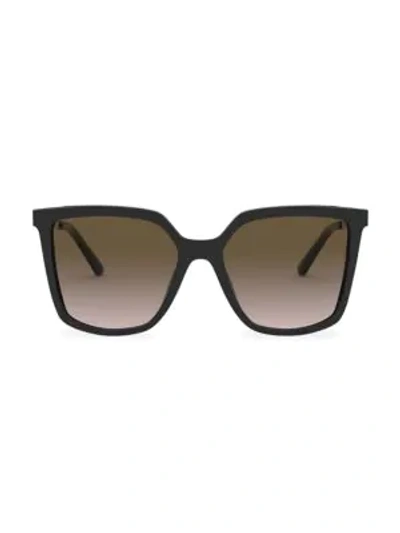 Shop Tory Burch Square 55mm Gradient Sunglasses In Black