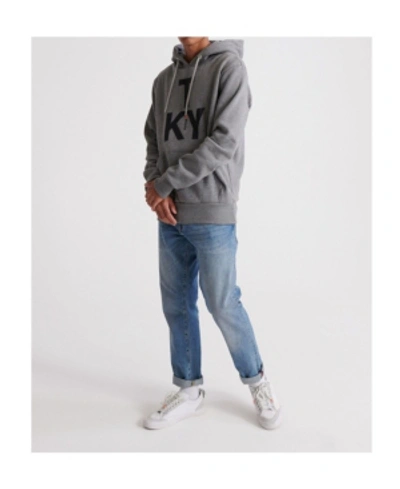 Shop Superdry Men's Brand Language City Hooded Sweatshirt In Gray