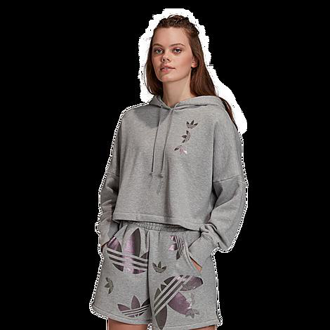 women's adidas originals cropped large logo hoodie