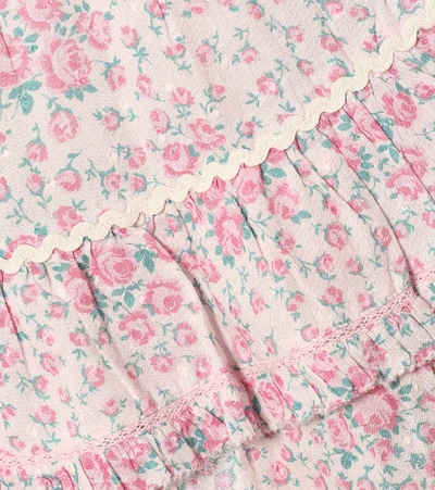 Shop Loveshackfancy Stanton Floral Cotton Minidress In Pink