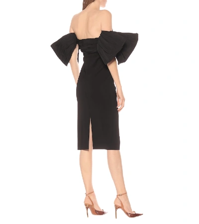 Shop Givenchy Taffeta-trimmed Knit Midi Dress In Black