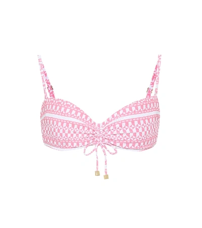 Heidi Klein Buenos Aires Printed Bandeau Bikini Top In Pink