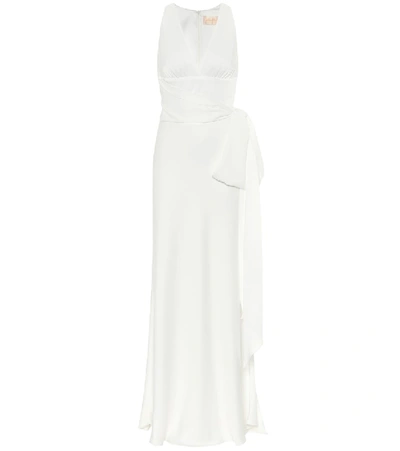 Shop Max Mara Cester Satin Gown In White