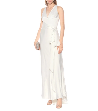 Shop Max Mara Cester Satin Gown In White