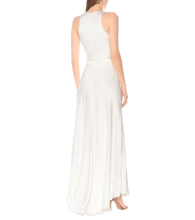 Shop Max Mara Cester Satin Gown In White
