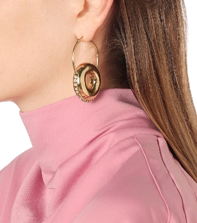 Shop Ellery Infinity Embellished Hoop Earrings In Gold