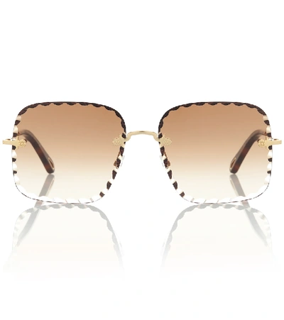 Shop Chloé Rosie Square Sunglasses In Brown