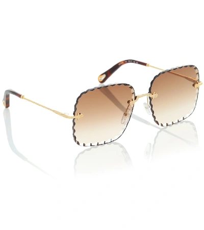 Shop Chloé Rosie Square Sunglasses In Brown