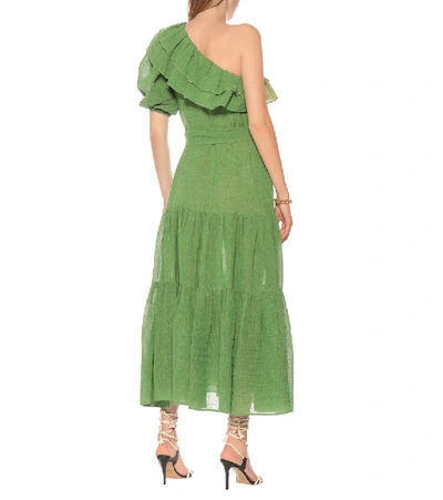 Shop Lisa Marie Fernandez Arden Linen-blend Gauze Maxi Dress In Green