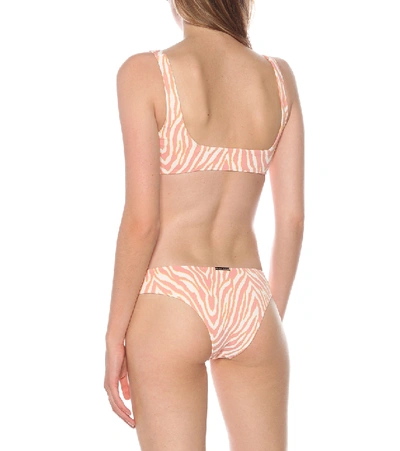 Shop Heidi Klein Cape Town Zebra-print Bikini Top In Pink