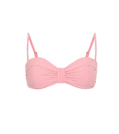 Shop Heidi Klein South Beach Scalloped Bikini Top In Pink