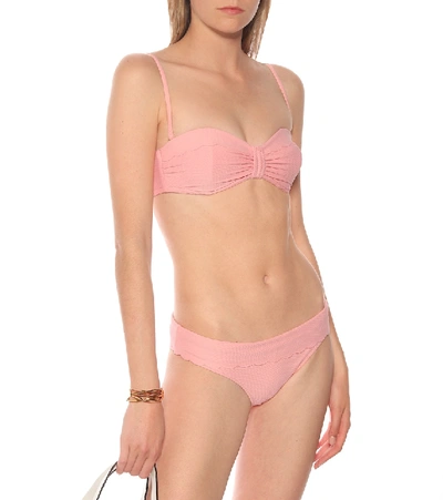 Heidi Klein South Beach Scalloped Bikini Top In Pink