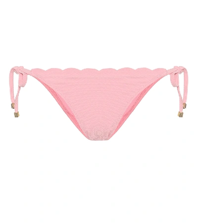Shop Heidi Klein South Beach Scalloped Bikini Bottoms In Pink