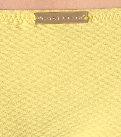 Heidi Klein Embellished Stretch-piquè Low-rise Bikini Briefs In Yellow