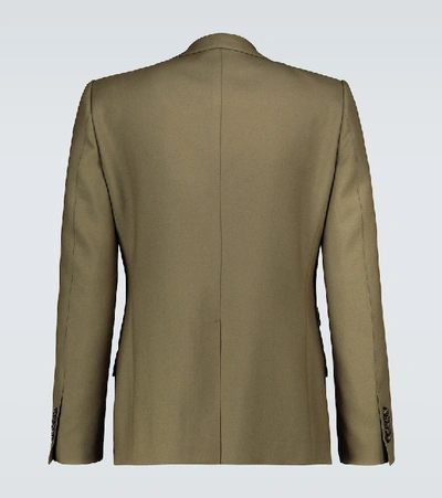 Shop Gucci Single-breasted Wool Blazer In Brown
