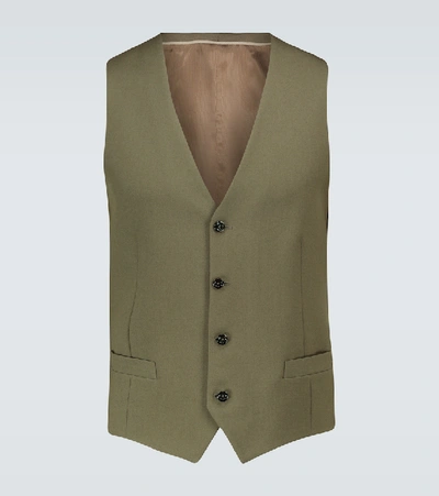 Shop Gucci Formal Wool-blend Waistcoat In Brown