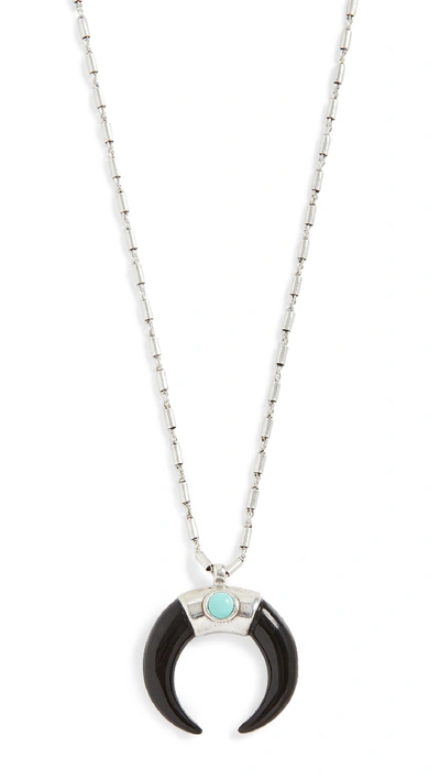 Shop Isabel Marant Zanzibar Large Necklace In Blue/silver
