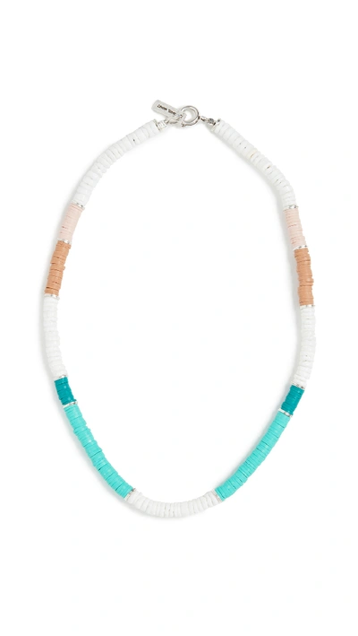 Shop Isabel Marant Beaded Necklace In Green/silver