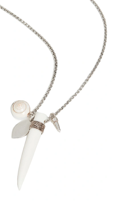 Shop Isabel Marant Sautoir Necklace In Ecru/silver