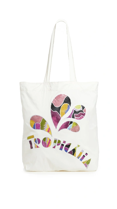 Shop Isabel Marant Tropical Tote Bag In Ecru