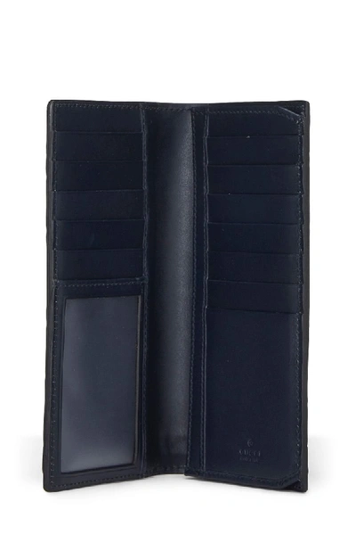 Pre-owned Gucci Navy  Signature Leather Long Wallet