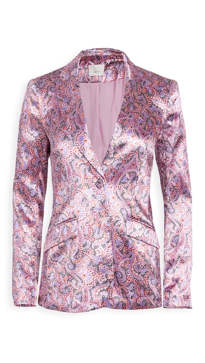 Shop Cinq À Sept Estelle Jacket In Tea Rose Multi