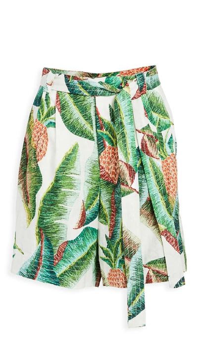 Shop Farm Rio Forest Palm Linen Shorts