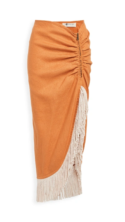 Shop Just Bee Queen Mallorca Skirt In Apricot