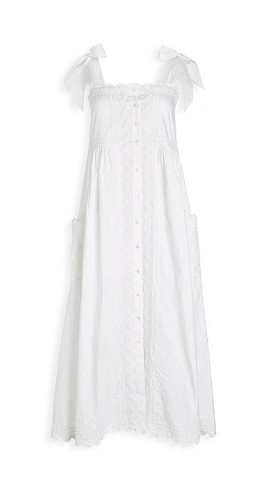 Shop Juliet Dunn Tie Shoulder Dress In White