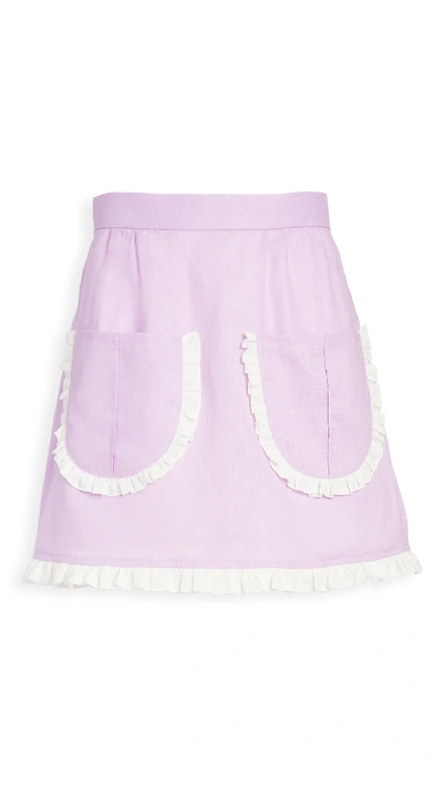 Shop Lisa Marie Fernandez Holly Miniskirt In Lavender/cream
