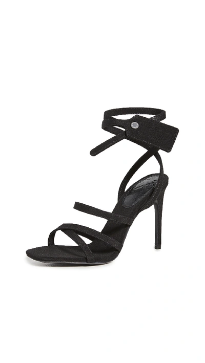 Shop Off-white Zip Tie Sandals In Black