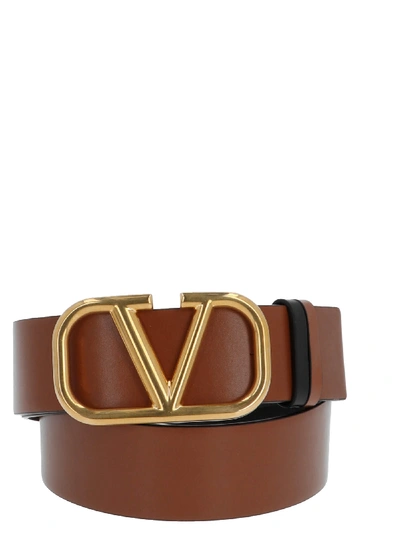Shop Valentino Vlogo Belt In Brown