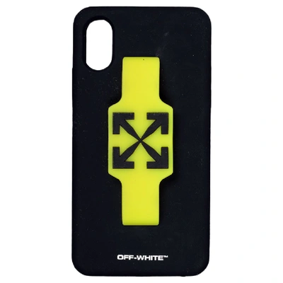 Pre-owned Off-white Finger Grip Iphone Xs Case Black/yellow