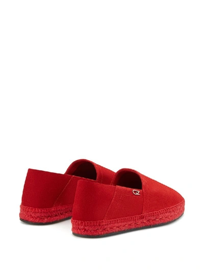 Shop Giuseppe Zanotti Monogram Plaque Espadrilles In Red