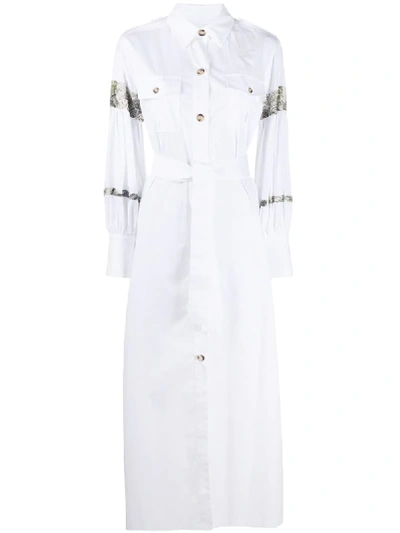 Shop Ava Adore Contrast Details Shirt Dress In White