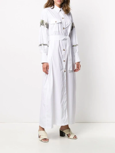 Shop Ava Adore Contrast Details Shirt Dress In White