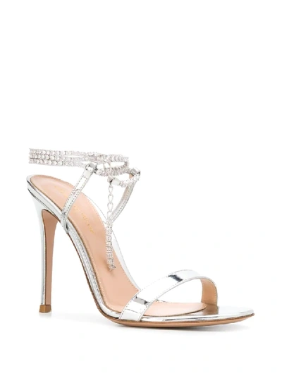 Shop Gianvito Rossi 115mm Embellished Sandals In Silver