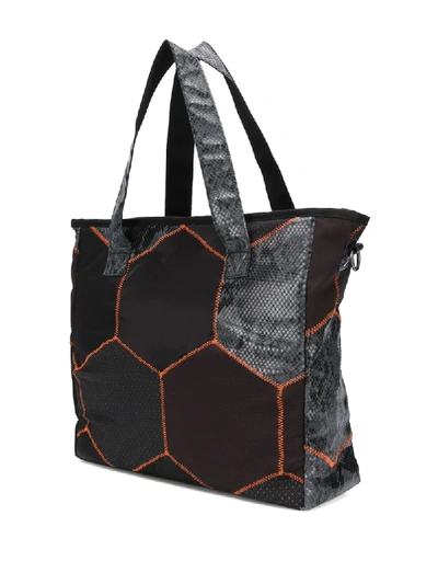 Shop Eastpak X  Snakeskin-print Tote Bag In Black
