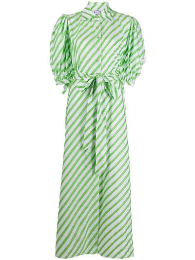 Shop Evi Grintela Casablanca Shirt Dress In Green