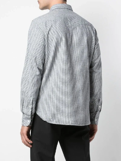 Shop Officine Generale Antime Check Print Flannel Shirt In Grey