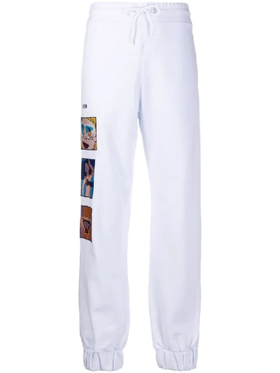 Msgm Side Patch Drawstring Track Pants In White