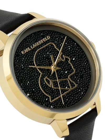 Shop Karl Lagerfeld Kameo Karl Face Watch In Black